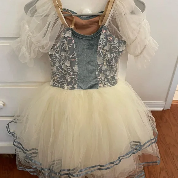 Revolution Cream and Blue Dance Costume with Romantic Tutu - Picture 3 of 6
